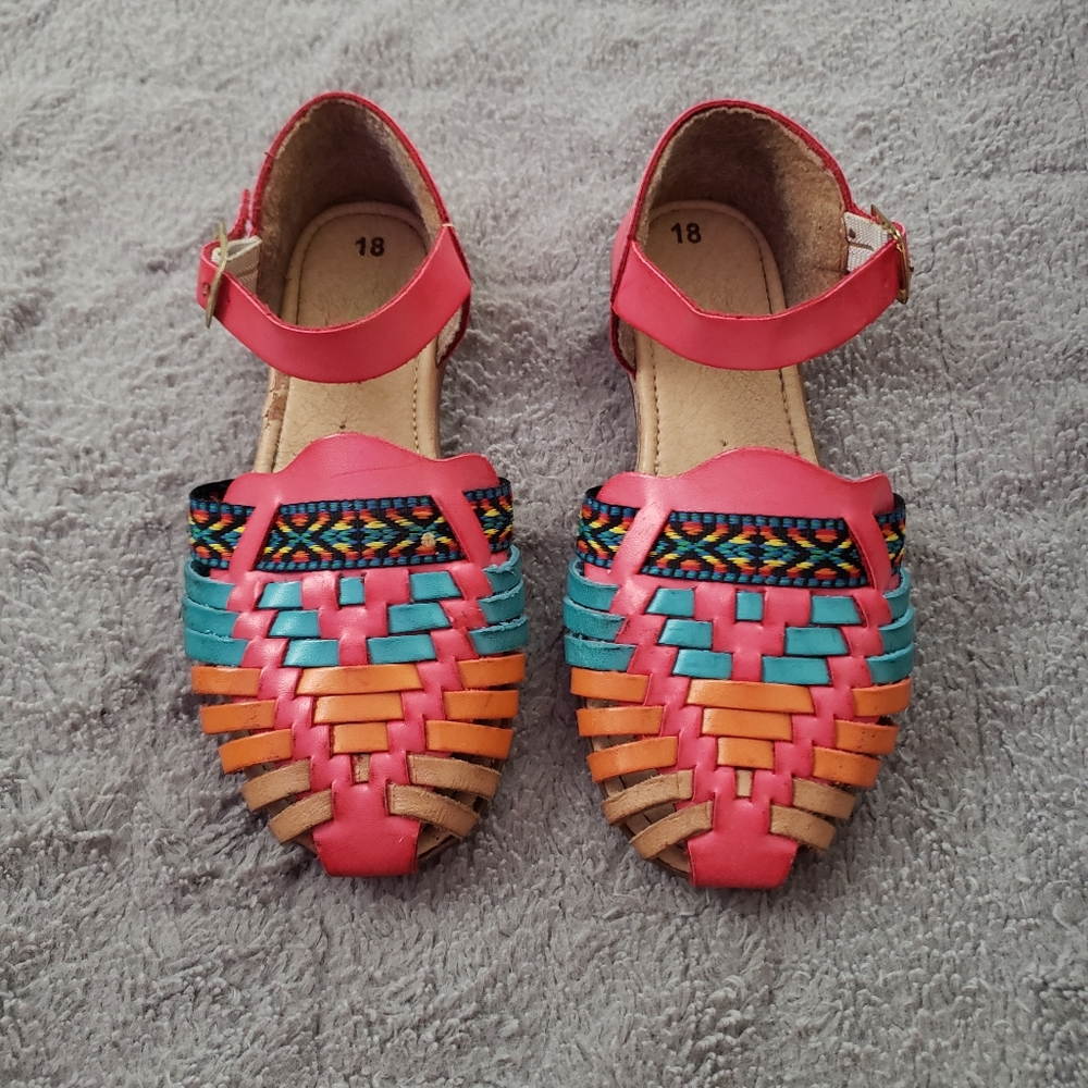 Kids 11C Mexican Rainbow Huarache Sandals